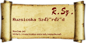 Ruzsicska Szórád névjegykártya